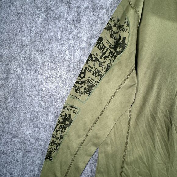686 Performance Dry 1/4 Zip Pullover Sweater Mens Size Large Green Skulls Mesh - Picture 6 of 11